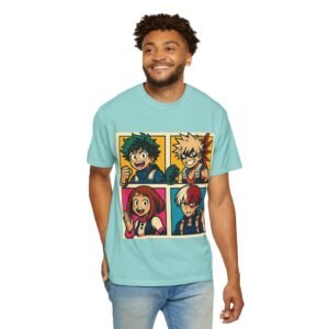 My Hero Academia - Pop Art Style - Unisex Garment-Dyed T-Shirt - Colors Variant 3 - Image 2