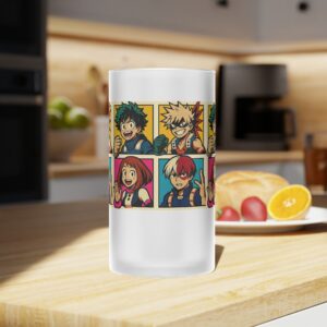 My Hero Academia - Pop Art Style - Frosted Glass Beer Mug - Image 6