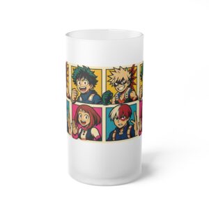 My Hero Academia - Pop Art Style - Frosted Glass Beer Mug - Image 4