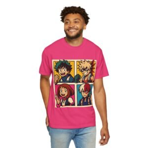 My Hero Academia - Pop Art Style - Unisex Garment-Dyed T-Shirt - Colors Variant 4 - Image 45