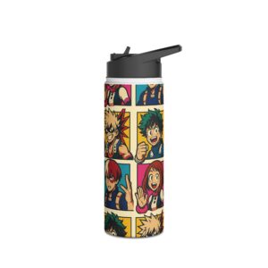 My Hero Academia – Pop Art Style – Stainless Travel Water Bottle - Image 8