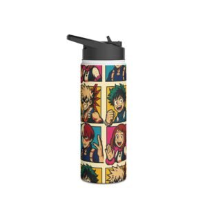 My Hero Academia – Pop Art Style – Stainless Travel Water Bottle - Image 7
