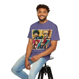 My Hero Academia - Pop Art Style - Unisex Garment-Dyed T-Shirt - Colors Variant 4 - Image 4