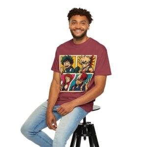 My Hero Academia - Pop Art Style - Unisex Garment-Dyed T-Shirt - Colors Variant 1 - Image 4