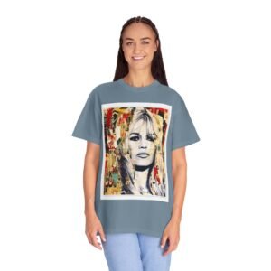 Brigitte Bardot - French Cinema Icon Portrait - Unisex Garment-Dyed T-Shirt - Colors Variant 3 - Image 58