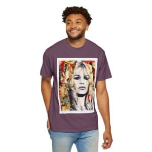 Brigitte Bardot - French Cinema Icon Portrait - Unisex Garment-Dyed T-Shirt - Colors Variant 4 - Image 55