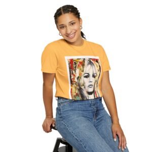 Brigitte Bardot - French Cinema Icon Portrait - Unisex Garment-Dyed T-Shirt - Colors Variant 2 - Image 20