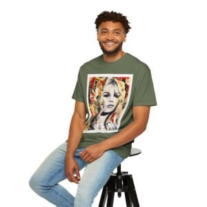 Brigitte Bardot - French Cinema Icon Portrait - Unisex Garment-Dyed T-Shirt - Colors Variant 1 - Image 40