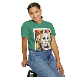 Brigitte Bardot - French Cinema Icon Portrait - Unisex Garment-Dyed T-Shirt - Colors Variant 2 - Image 60