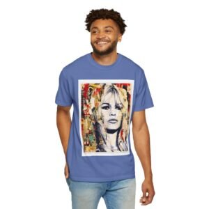 Brigitte Bardot - French Cinema Icon Portrait - Unisex Garment-Dyed T-Shirt - Colors Variant 3 - Image 53