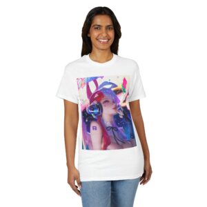Anime Bunny Girl – Colorful Vaporwave Aesthetic - Unisex Classic T-Shirt - Image 4