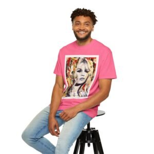 Brigitte Bardot - French Cinema Icon Portrait - Unisex Garment-Dyed T-Shirt - Colors Variant 4 - Image 49