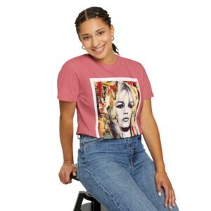 Brigitte Bardot - French Cinema Icon Portrait - Unisex Garment-Dyed T-Shirt - Colors Variant 4 - Image 63