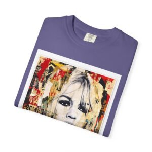 Brigitte Bardot - French Cinema Icon Portrait - Unisex Garment-Dyed T-Shirt - Colors Variant 4 - Image 3