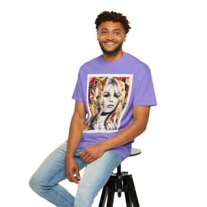 Brigitte Bardot - French Cinema Icon Portrait - Unisex Garment-Dyed T-Shirt - Colors Variant 4 - Image 34