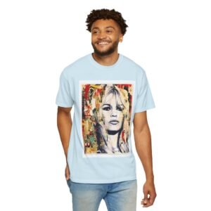 Brigitte Bardot - French Cinema Icon Portrait - Unisex Garment-Dyed T-Shirt - Colors Variant 3 - Image 35