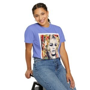 Brigitte Bardot - French Cinema Icon Portrait - Unisex Garment-Dyed T-Shirt - Colors Variant 4 - Image 13