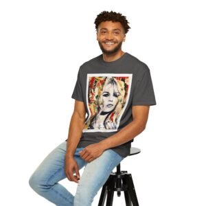 Brigitte Bardot - French Cinema Icon Portrait - Unisex Garment-Dyed T-Shirt - Colors Variant 1 - Image 48