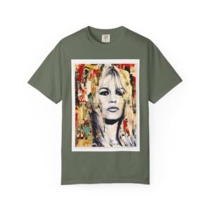 Brigitte Bardot - French Cinema Icon Portrait - Unisex Garment-Dyed T-Shirt - Colors Variant 2 - Image 46