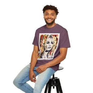 Brigitte Bardot - French Cinema Icon Portrait - Unisex Garment-Dyed T-Shirt - Colors Variant 4 - Image 54