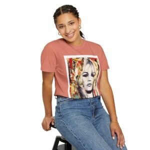 Brigitte Bardot - French Cinema Icon Portrait - Unisex Garment-Dyed T-Shirt - Colors Variant 2 - Image 15