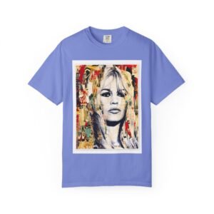 Brigitte Bardot - French Cinema Icon Portrait - Unisex Garment-Dyed T-Shirt - Colors Variant 4 - Image 11