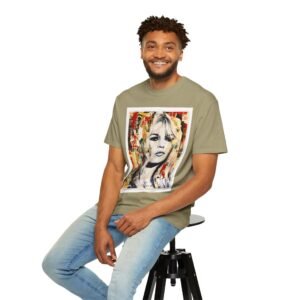 Brigitte Bardot - French Cinema Icon Portrait - Unisex Garment-Dyed T-Shirt - Colors Variant 1 - Image 24