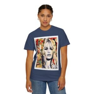 Brigitte Bardot - French Cinema Icon Portrait - Unisex Garment-Dyed T-Shirt - Colors Variant 3 - Image 81
