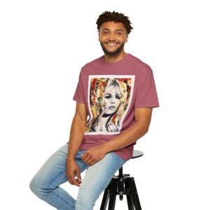 Brigitte Bardot - French Cinema Icon Portrait - Unisex Garment-Dyed T-Shirt - Colors Variant 4 - Image 69