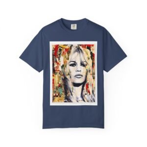 Brigitte Bardot - French Cinema Icon Portrait - Unisex Garment-Dyed T-Shirt - Colors Variant 3 - Image 79