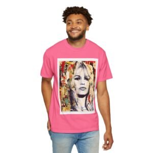 Brigitte Bardot - French Cinema Icon Portrait - Unisex Garment-Dyed T-Shirt - Colors Variant 4 - Image 50