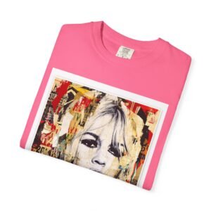 Brigitte Bardot - French Cinema Icon Portrait - Unisex Garment-Dyed T-Shirt - Colors Variant 4 - Image 47