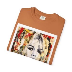 Brigitte Bardot - French Cinema Icon Portrait - Unisex Garment-Dyed T-Shirt - Colors Variant 4 - Image 7