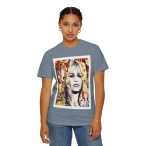 Brigitte Bardot - French Cinema Icon Portrait - Unisex Garment-Dyed T-Shirt - Colors Variant 3 - Image 45