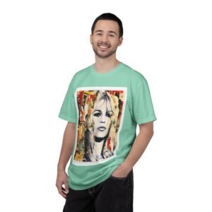 Brigitte Bardot - French Cinema Icon Portrait - Unisex Garment-Dyed T-Shirt - Colors Variant 2 - Image 53