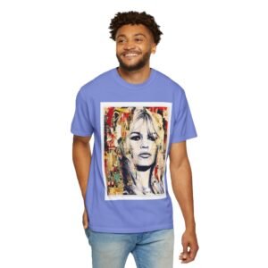 Brigitte Bardot - French Cinema Icon Portrait - Unisex Garment-Dyed T-Shirt - Colors Variant 4 - Image 15