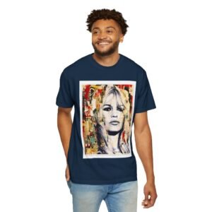 Brigitte Bardot - French Cinema Icon Portrait - Unisex Garment-Dyed T-Shirt - Colors Variant 3 - Image 77