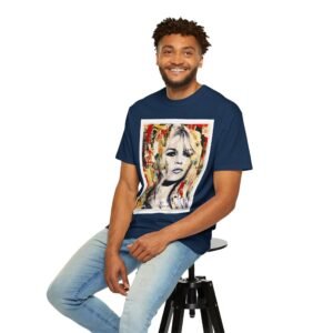 Brigitte Bardot - French Cinema Icon Portrait - Unisex Garment-Dyed T-Shirt - Colors Variant 4 - Image 29