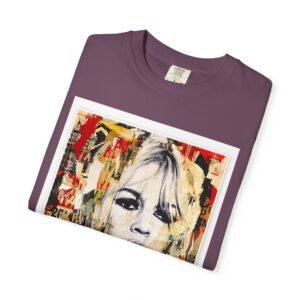 Brigitte Bardot - French Cinema Icon Portrait - Unisex Garment-Dyed T-Shirt - Colors Variant 4 - Image 52