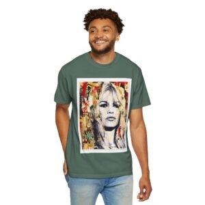 Brigitte Bardot - French Cinema Icon Portrait - Unisex Garment-Dyed T-Shirt - Colors Variant 3 - Image 11