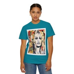 Brigitte Bardot - French Cinema Icon Portrait - Unisex Garment-Dyed T-Shirt - Colors Variant 3 - Image 21