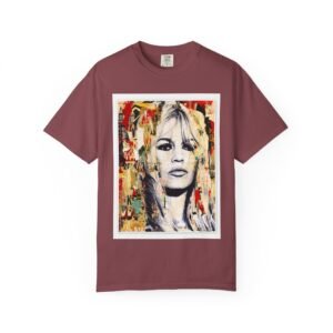 Brigitte Bardot - French Cinema Icon Portrait - Unisex Garment-Dyed T-Shirt - Colors Variant 4 - Image 56