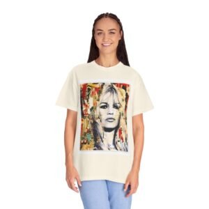Brigitte Bardot - French Cinema Icon Portrait - Unisex Garment-Dyed T-Shirt - Colors Variant 1 - Image 19