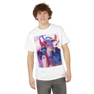 Anime Bunny Girl – Colorful Vaporwave Aesthetic - Unisex Classic T-Shirt - Image 3