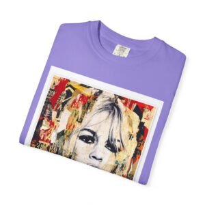 Brigitte Bardot - French Cinema Icon Portrait - Unisex Garment-Dyed T-Shirt - Colors Variant 4 - Image 32