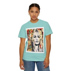 Brigitte Bardot - French Cinema Icon Portrait - Unisex Garment-Dyed T-Shirt - Colors Variant 3 - Image 4