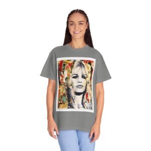 Brigitte Bardot - French Cinema Icon Portrait - Unisex Garment-Dyed T-Shirt - Colors Variant 1 - Image 43