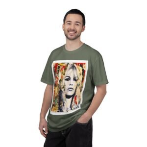 Brigitte Bardot - French Cinema Icon Portrait - Unisex Garment-Dyed T-Shirt - Colors Variant 2 - Image 48
