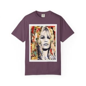 Brigitte Bardot - French Cinema Icon Portrait - Unisex Garment-Dyed T-Shirt - Colors Variant 4 - Image 51