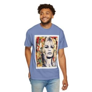 Brigitte Bardot - French Cinema Icon Portrait - Unisex Garment-Dyed T-Shirt - Colors Variant 3 - Image 41